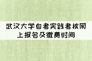 2022年上半年武漢大學(xué)自考實(shí)踐考核網(wǎng)上報(bào)名及繳費(fèi)時(shí)間 2022年上半年武漢大學(xué)自考實(shí)踐考核網(wǎng)上報(bào)名及繳費(fèi)時(shí)間