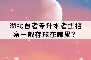 湖北自考專升本考生檔案一般存放在哪里？