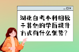湖北自考本科相較于其他的學(xué)歷提升方式有什么優(yōu)勢？