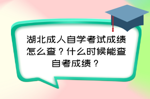 湖北成人自學(xué)考試成績怎么查？什么時候能查自考成績？