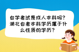 自學(xué)考試是成人本科嗎？湖北自考本科學(xué)歷屬于什么性質(zhì)的學(xué)歷？