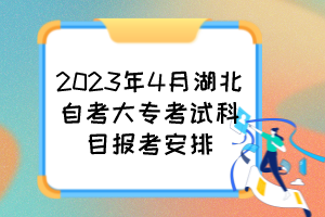 2023年4月湖北自考大?？荚嚳颇繄?bào)考安排