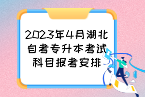 2023年4月湖北自考專升本考試科目報考安排 2023年4月湖北自考專升本考試科目報考安排