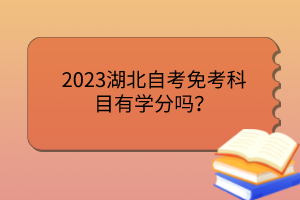 2023湖北自考免考科目有學(xué)分嗎？