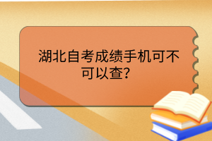 湖北自考成績手機可不可以查？