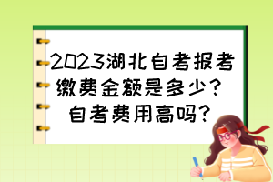 2023湖北自考報考繳費金額是多少？自考費用高嗎？