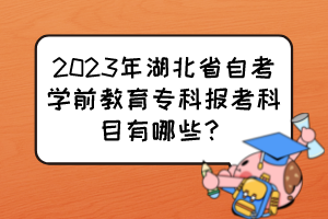 2023年湖北省自考學(xué)前教育?？茍?bào)考科目有哪些？