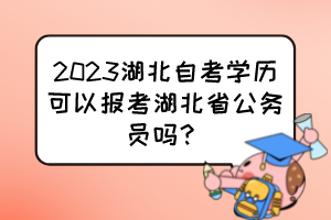 2023湖北自考學(xué)歷可以報(bào)考湖北省公務(wù)員嗎？