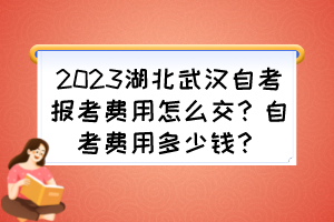 2023湖北武漢自考報考費用怎么交？自考費用多少錢？