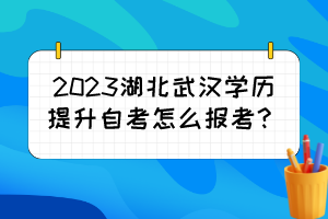 2023湖北武漢學(xué)歷提升自考怎么報(bào)考？