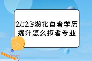 2023湖北自考學(xué)歷提升怎么報(bào)考專業(yè)？