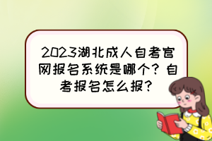 2023湖北成人自考官網(wǎng)報(bào)名系統(tǒng)是哪個(gè)？自考報(bào)名怎么報(bào)？