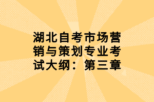湖北自考市場(chǎng)營(yíng)銷(xiāo)與策劃專業(yè)考試大綱：第三章