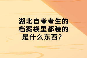 湖北自考考生的檔案袋里都裝的是什么東西？