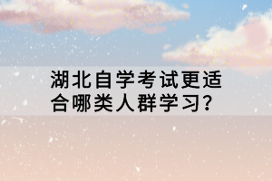 湖北自學考試更適合哪類人群學習？