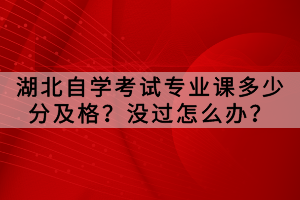 湖北自學(xué)考試專業(yè)課多少分及格？沒過怎么辦？