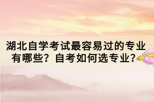 湖北自學(xué)考試最容易過的專業(yè)有哪些？自考如何選專業(yè)？