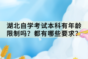 湖北自學(xué)考試本科有年齡限制嗎？都有哪些要求？