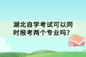 湖北自學(xué)考試可以同時(shí)報(bào)考兩個(gè)專業(yè)嗎？
