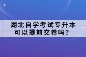 湖北自學(xué)考試專升本可以提前交卷嗎？