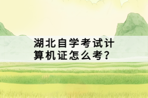 湖北自學(xué)考試計算機(jī)證怎么考？