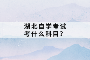 湖北自學考試考什么科目？
