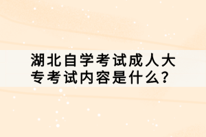 湖北自學(xué)考試成人大專考試內(nèi)容是什么？