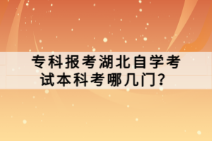 專(zhuān)科報(bào)考湖北自學(xué)考試本科考哪幾門(mén)？