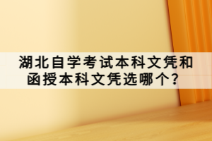 湖北自學(xué)考試本科文憑和函授本科文憑選哪個(gè)？