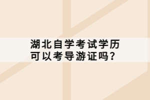 湖北自學考試學歷可以考導游證嗎？