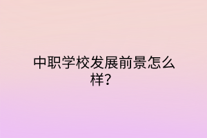 中職學(xué)校發(fā)展前景怎么樣？