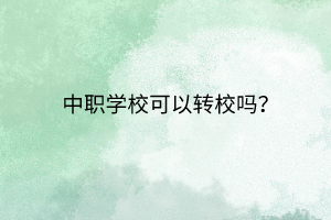 中職學(xué)?？梢赞D(zhuǎn)校嗎？