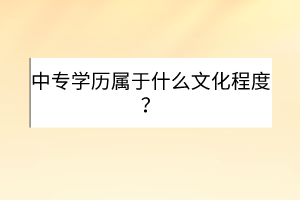 中專學(xué)歷屬于什么文化程度？