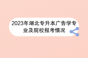 2023年湖北專升本廣告學(xué)專業(yè)及院校報考情況