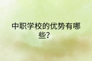 中職學(xué)校的優(yōu)勢(shì)有哪些？