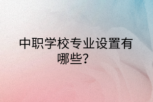 中職學校專業(yè)設(shè)置有哪些？