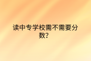 讀中專學(xué)校需不需要分?jǐn)?shù)？