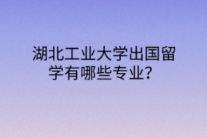 湖北工業(yè)大學(xué)出國(guó)留學(xué)有哪些專(zhuān)業(yè)？