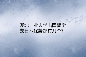 湖北工業(yè)大學出國留學去日本優(yōu)勢都有幾個？