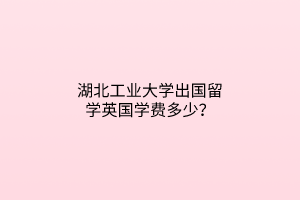 湖北工業(yè)大學(xué)出國留學(xué)英國學(xué)費(fèi)多少？