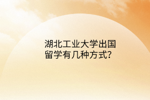 湖北工業(yè)大學(xué)出國留學(xué)有幾種方式？