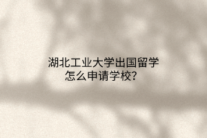 湖北工業(yè)大學(xué)出國(guó)留學(xué)怎么申請(qǐng)學(xué)校？