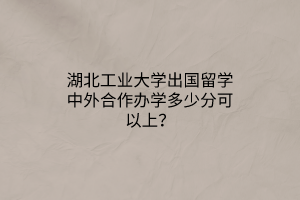 湖北工業(yè)大學出國留學中外合作辦學多少分可以上？