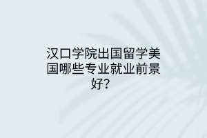 漢口學(xué)院出國留學(xué)美國哪些專業(yè)就業(yè)前景好？