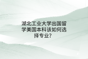 湖北工業(yè)大學(xué)出國(guó)留學(xué)美國(guó)本科該如何選擇專(zhuān)業(yè)？