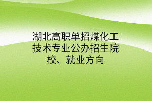 湖北高職單招煤化工技術(shù)專業(yè)公辦招生院校、就業(yè)方向
