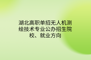 湖北高職單招無人機測繪技術(shù)專業(yè)公辦招生院校、就業(yè)方向