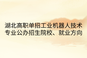 湖北高職單招工業(yè)機器人技術(shù)專業(yè)