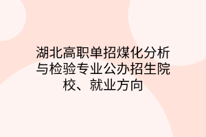 湖北高職單招煤化分析與檢驗專業(yè)公辦招生院校、就業(yè)方向