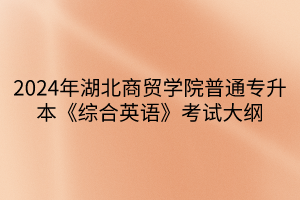 2024年湖北商貿(mào)學(xué)院普通專升本《綜合英語(yǔ)》考試大綱(1)